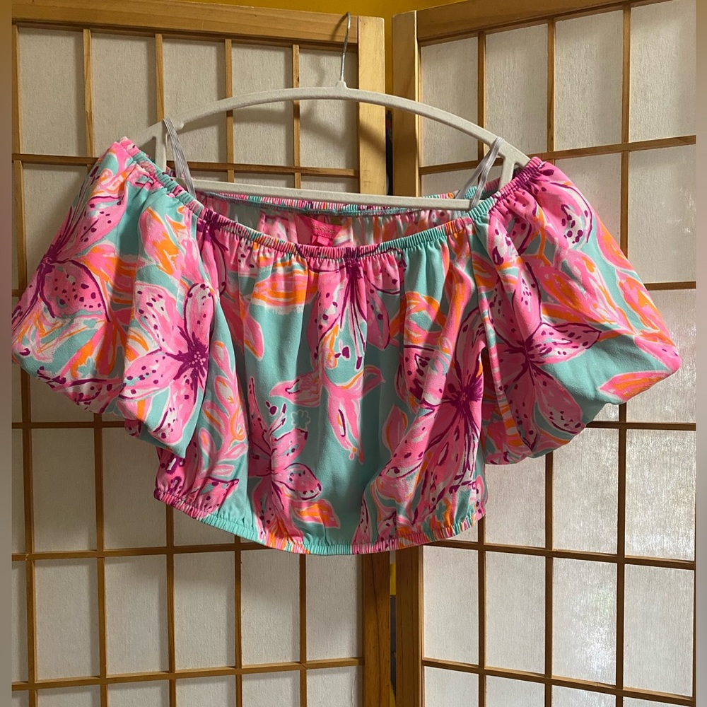 NWT LILLY PULITZER Esmeray Set Surf Blue Bonita Blooms - Picture 6 of 12